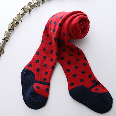 Qxmy collants para meninas crianças meias listra dot meia-calça de lã grossa quente do bebê leggings outono inverno roupas: red dot / 4-5 years old