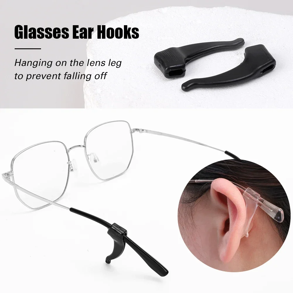 Ganchos antideslizantes de silicona para las orejas, empuñaduras elásticas para gafas, soporte de tapón para la oreja, accesorios de sujeción, soporte para gafas con punta del templo, 50 Uds.