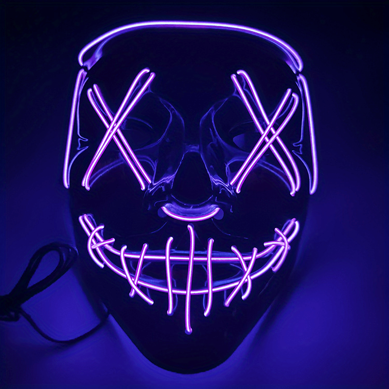 Halloween Mask LED Light Up Full Face Mask Cosplay Halloween Costume Masquerade Party, Carnival,
