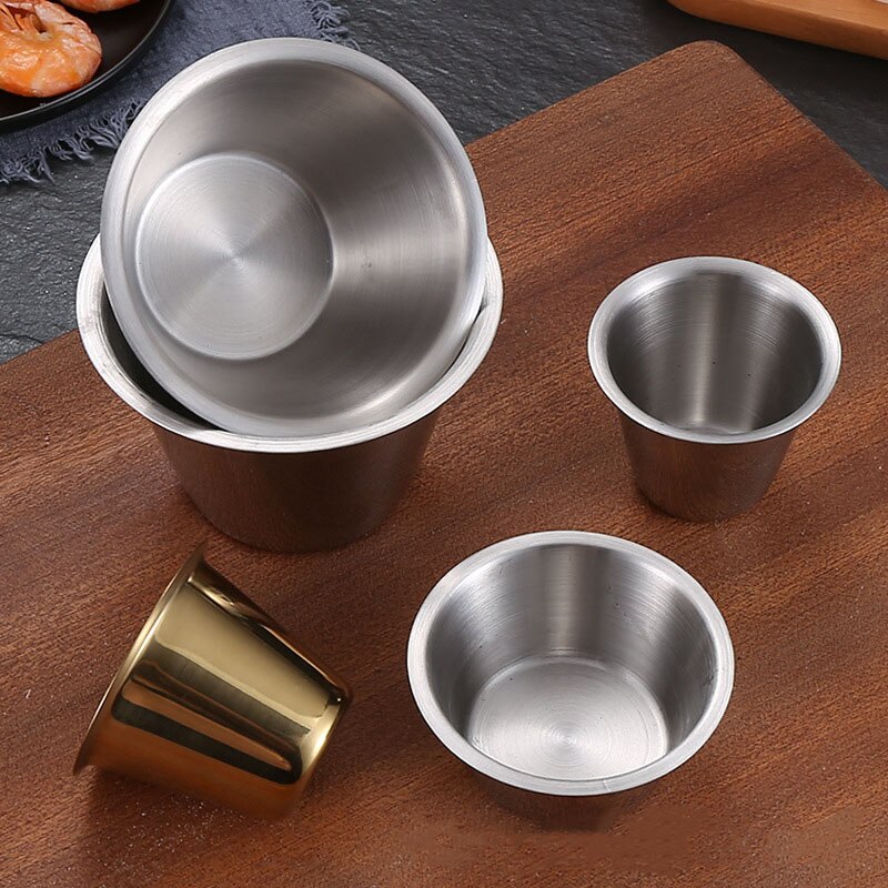 Seasoning dish stainless steel pot dipping bowl small sauce cup seasoning dish appetizer plate restaurant sauce container