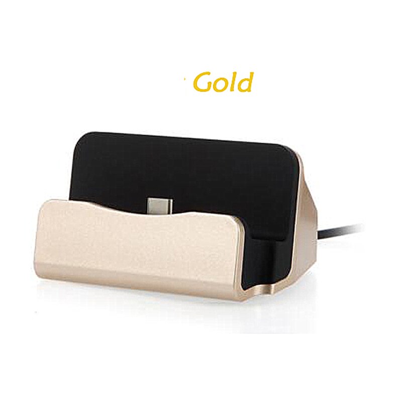 Dock Station For iPhone 12 11 Pro XS XR USB Charge Cradle For Xiaomi Samsung Huawei Type C Micro USB Docking Stand Charger Base: For iPhone / Gold