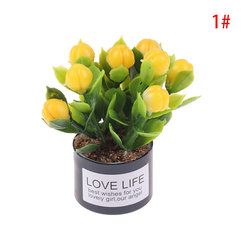 1Pc 1:12 Dollhouse Mini Iron Potted Plant Pot Lavender Plant Home Garden Decor Dollhouse Collection Kids' Toys: A