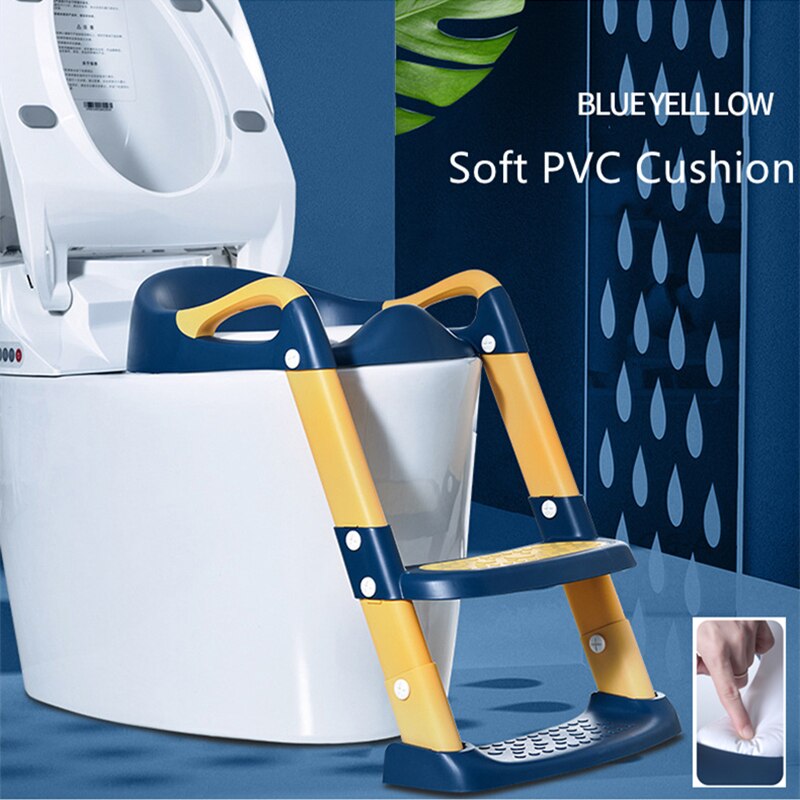 Toilet Ladder Folding Children&#39;s Potty Training Toilet Baby Seat Urinal Chair With Adjustable Step Stool Ladder Comfortable Safe