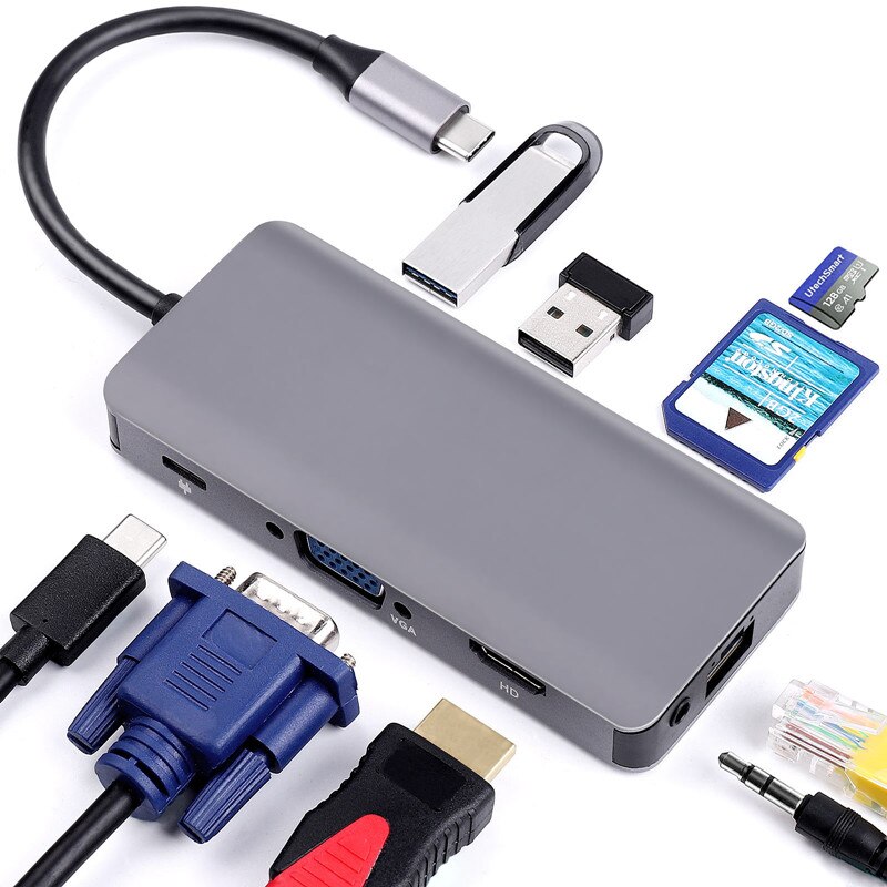 Mobiele Telefoon Type-C Naar Hdmi Converter Notebook 9 In Een Docking Station Usb 3.0 Card Yandex Station Voor huawei Xiaomi Mobiele