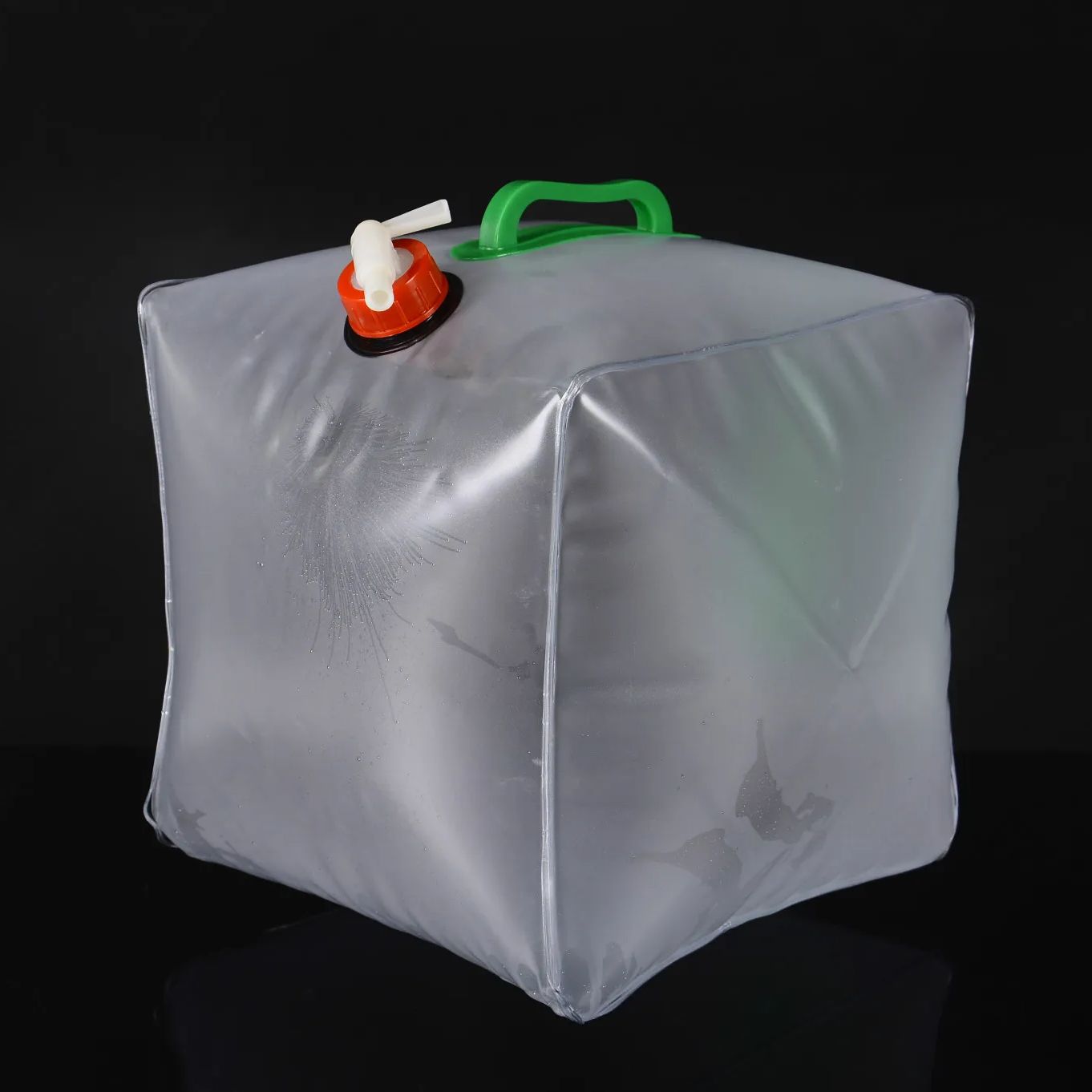 (2pcs) Camping 10L Folding Water Bucket Transparent Plastic Collapsible Water Storage Bag
