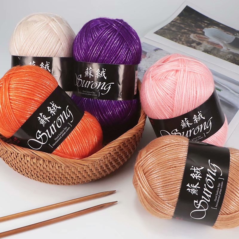 Haak Garen 100G Zijde Wol Garen Voor Breien Draad Polyester Gemengd Garen Ilos Para Tejer