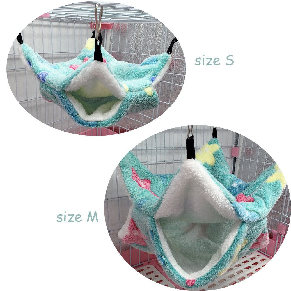 Ferret Hamster Hammock Coral Fleece+Arctic Fleece Pet Hanging Hammock Hamster Ferret Rat Squirrel Cage Nest Warm Beds House Toys