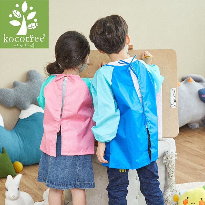 Kocotree baby slabbetjes cartoon waterdichte lange mouwen kinderschort speeksel handdoeken baby polyester boerendoek voor kinderen voeden