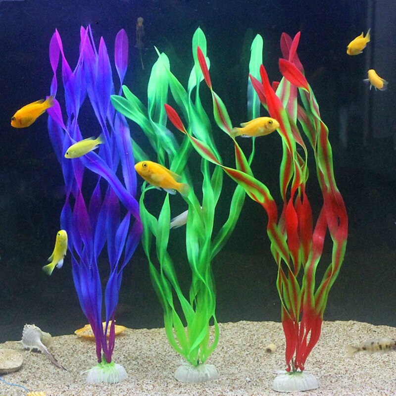 M17D Plastic Fish Tank Plants Water Grass Aquarium Artificial Seaweed Water Plants Landscape Decoration Easy to Clean