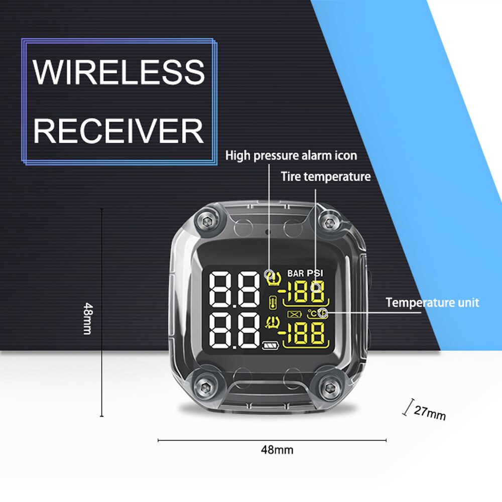M3-C Drahtlose Motorrad TPMS Echt Reifen Druck Überwachung System Externe Universal- 2 Externe Interne Sensoren LCD Anzeige