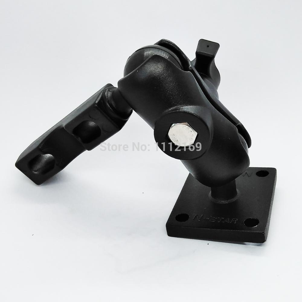 Motorcycle Handlebar Aluminum Alloy Bracket GPS Mount with Standard AMPs Hole Pattern and 6 CM Socket Arm for GPS Navigator
