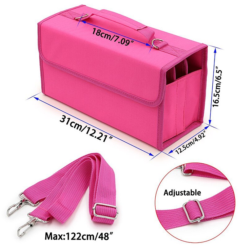 Premium Oxford 80 Slots School Marker Case Markers Bag Holder Marker Pen Painting Draw For kids Student Any Artist