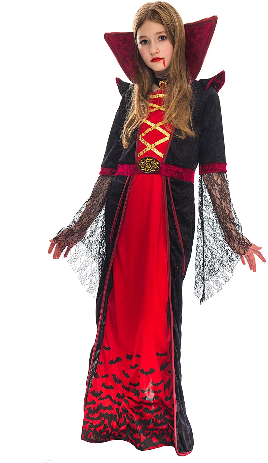 Disfraz de Chica vampiro real, conjunto de lujo, Halloween, gótico, Victoriano, vampiro, vestido de Reina,