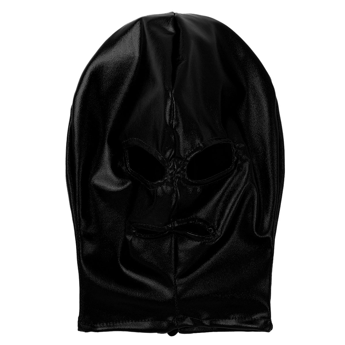 Unisex Vrouwen Heren Cosplay Gezichtsmasker Latex Glanzend Metallic Open Ogen En Mond Hoofddeksels Full Face Mask Capuchon Voor Rollenspel Kostuum