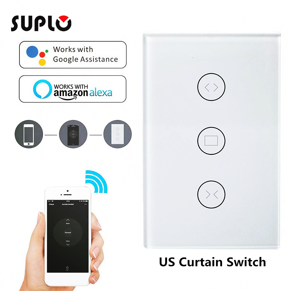 Suplo wifi verhoseinäkytkin suljin, kaihdin, liukuverho kaukosäädin älykkään kodin verhojärjestelmään (verhokytkin)