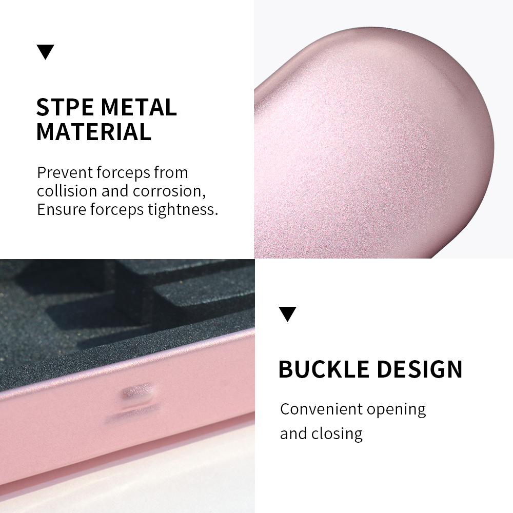 1 pz custodia per pinzette per ciglia materiale in banda stagnata facile da trasportare doppia protezione scatola di colori di diverse dimensioni fornitore di strumenti