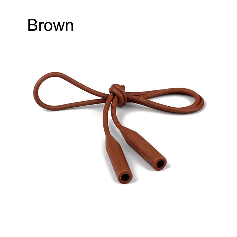 56cm Süssigkeit Farbe Elastische Silikon Brillen Riemen Sonnenbrille Kette Sport Anti-Unterhose Schnur Gläser Seile Band Kabel Halfter DOD: Braun