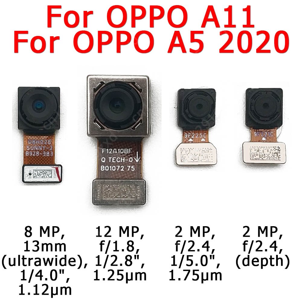 Original Rear Front Back Camera For OPPO A11 A5 Main Backside Frontal Selfie Camera Module Flex Cable Repair Spare Parts