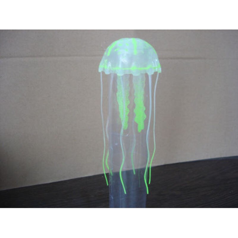 Nuovo 1PC effetto incandescente meduse artificiali acquario acquario decorazione acquario mini sottomarino ornamento subacqueo animale domestico arredamento: verde