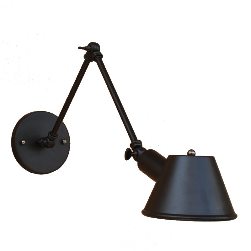 Retro Industriële wandlamp Verstelbare Lange Arm Vintage Ijzeren Muur Lamp Antieke Zwarte Wandlamp Met 40 w Edison Lamp voor Slaapkamer