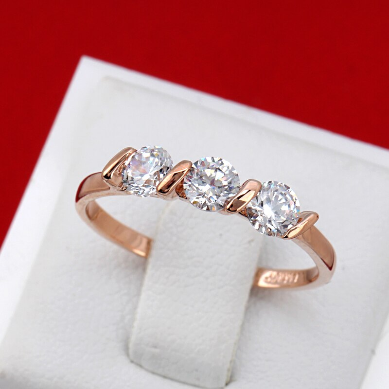 CC Sieraden Mode-sieraden Ringen Voor Vrouwen Rose Gold CZ Kleur Eenvoudige Romantische Bridal Wedding Verlovingsring Anello CC1032