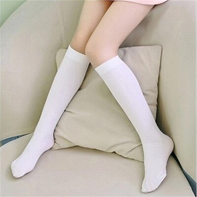 Chaussettes hautes pour bébés filles, longues, en coton, douces, en tricot de dessin animé, pour enfants de 3 à 12 ans: 03-04