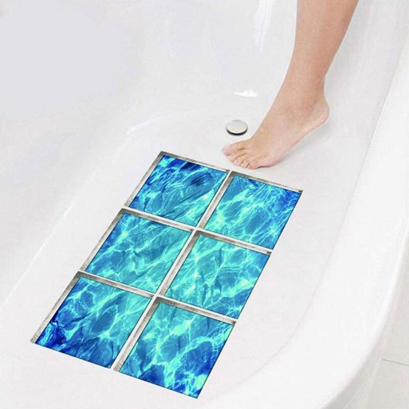 Anti Slip 3D Bathtub Stickers Waterproof Self-adhesive Tub Decals Ocean Bath Mats Bathroom For Kids Bath Mats Bathroom Decor