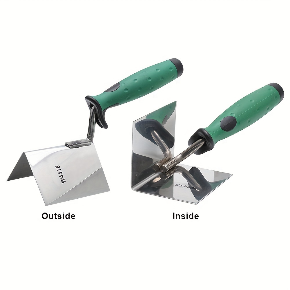 Stainless Steel Inner Corner Trowel, Diatom Mud Construction Auxiliary Tools Comfortable Grip Easy To Use Putty Scraper: Red