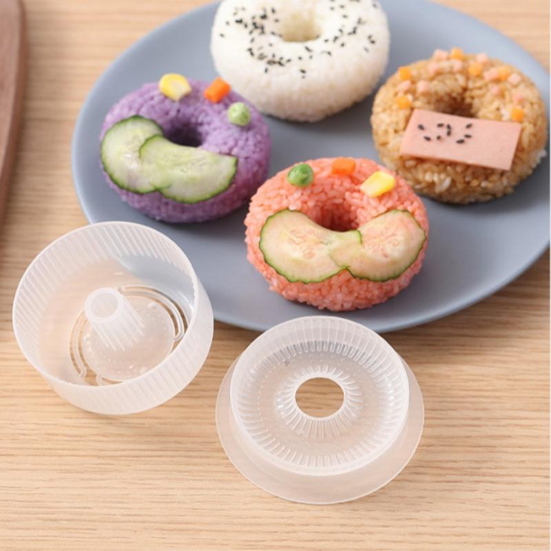 2PCS/Set DIY Sushi Mold Donut-shaped/Triangular Sushi Maker Mold Sushi Kit Japanese Kitchen Bento Accessories TXTB1