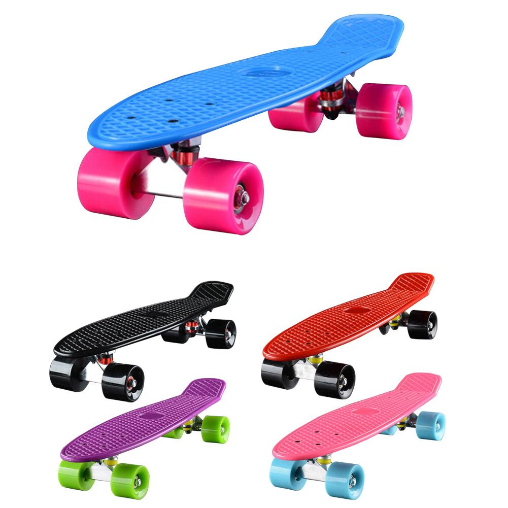 Monopatín de 22 pulgadas para niños, adolescentes y adultos, 4 ruedas, fácil de girar, suave de mover