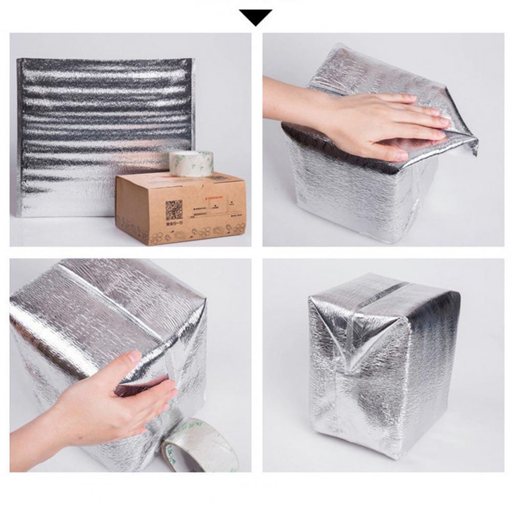 10Stck Aluminium Folie Lebensmittel Thermische Tasche Isolierte Mittagessen Kühltasche Falten Frische-halten Wärme Erhaltung Lebensmittel Lagerung Tasche