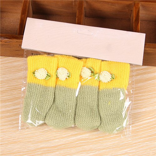 4 stuks / set kattenpoot tafelvoet sokken stoelpoot gebreide hoezen vloerbeschermers antislip gebreide sokken meubels cartoon woondecoratie: 12