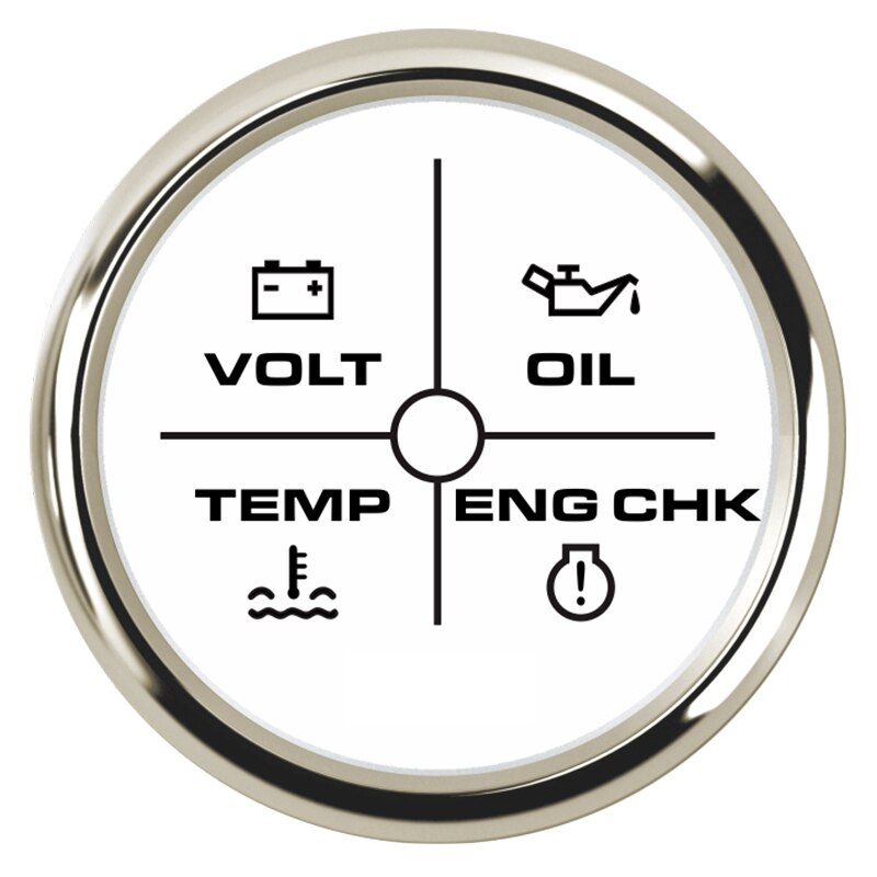 4 LED Alarm Gauge Oil Pressure Water Temperature Engine Alarm 52mm Meter Volt Indicator Gauge With Backlight 9-32V: WS
