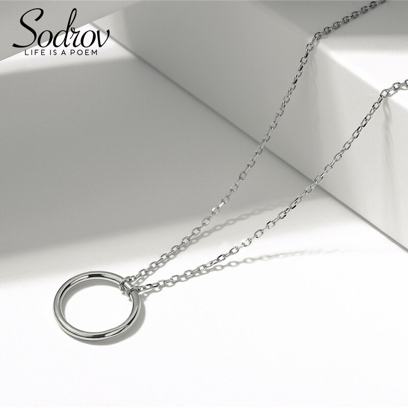 Sodrov Jewelry Link Chain Pendant 925 Sterling Silver Romantic Necklace For Ladies