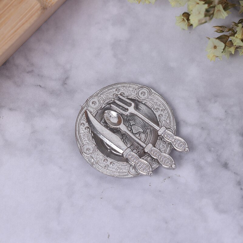 1:12 miniaturowe 4 sztuk/zestaw talerze i nóż widelec zestaw łyżek akcesoria kuchenne robić domu dla lalek nie w tym inne elementy dekoracji