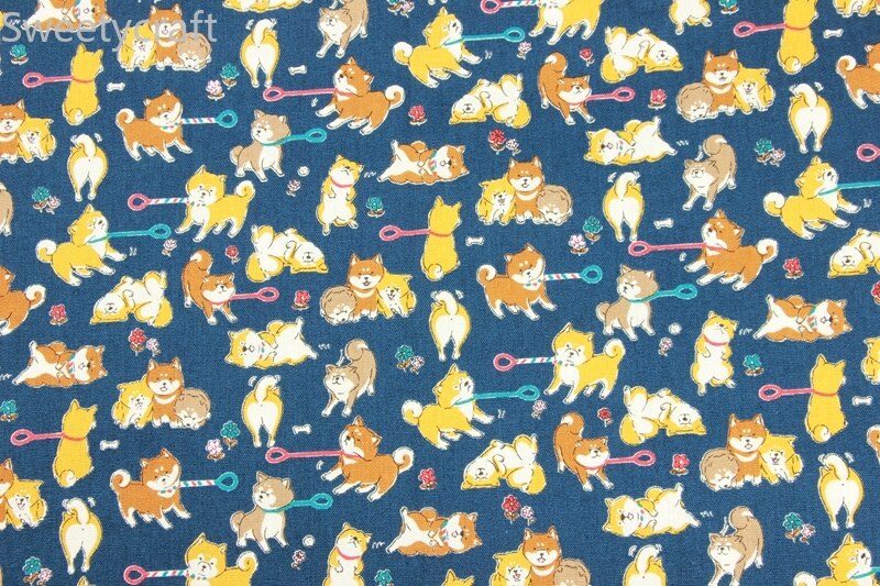 110 x 45cm dikke katoenen stof per meter schattige dieren shiba inu print stof tissus telas stoffen tecido handgemaakt naaien patchwork diy