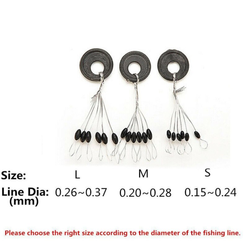 100 Fishing Bobber Stopper Float Line Olive-Shape Stoppers Stops Beans Tackles Fishing Tools