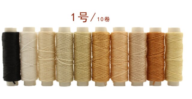 10Pcs 0.8MM 15MM Flat Waxed Sewing Line Thickness Waxed Thread For Leather Waxed Cord For Leather Craft Hand Stitching Thread: 1