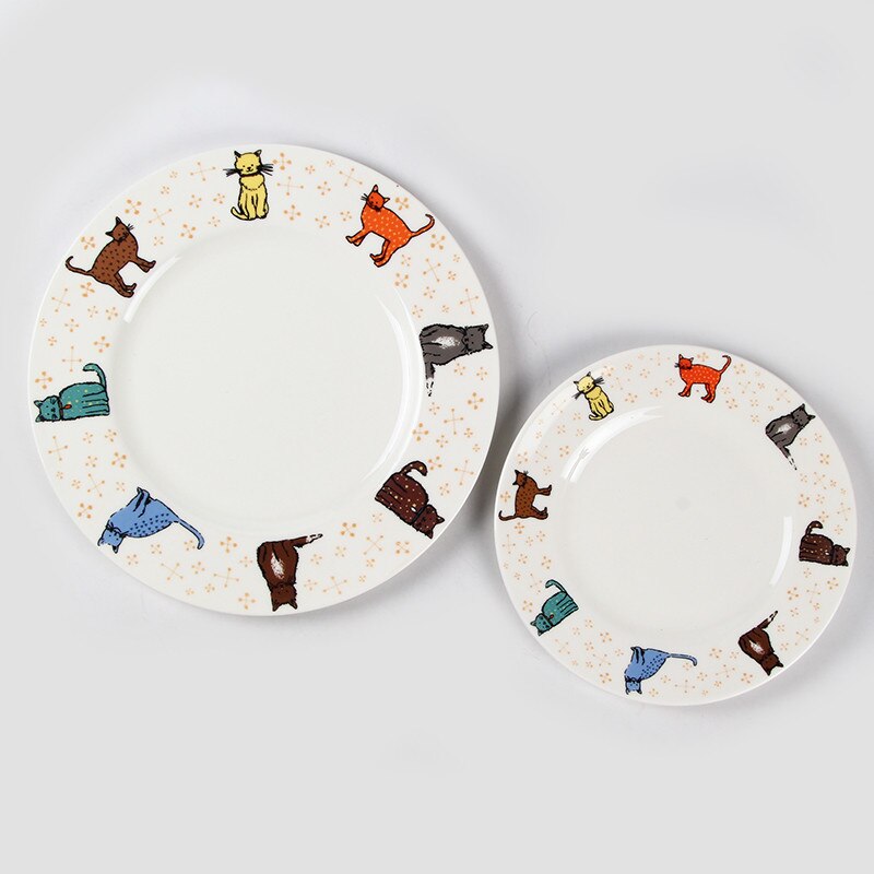Western service fad bøf salat frugt tallerken stor skive britisk fin porcelænshund dessert tallerkener