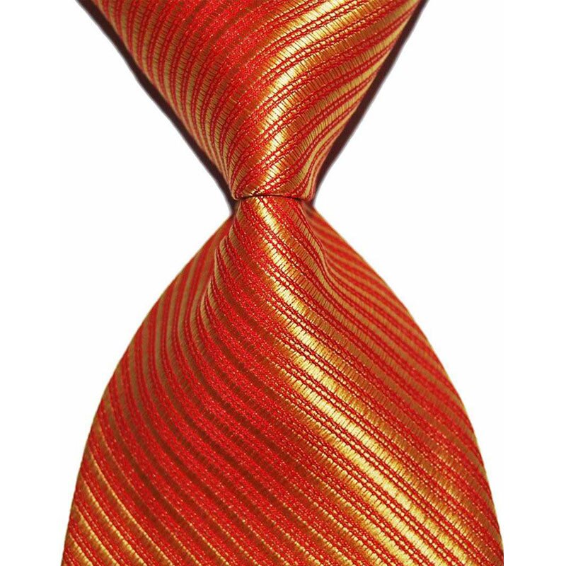 Couleur unie rayé cravate pour hommes cravate soie 10cm largeur Jacquard tissé vêtements de cérémonie affaires de mariage fête de noël: Or