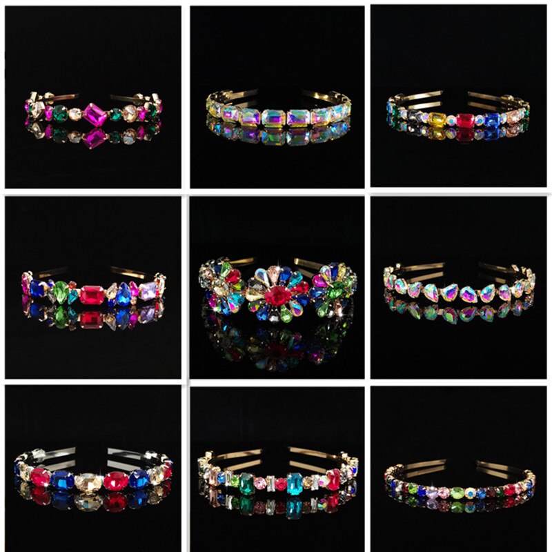 Ladies Tiaras Full Crystal Simple Hair Bands Hair Hoops Lady super flash Wedding Hair Accessories