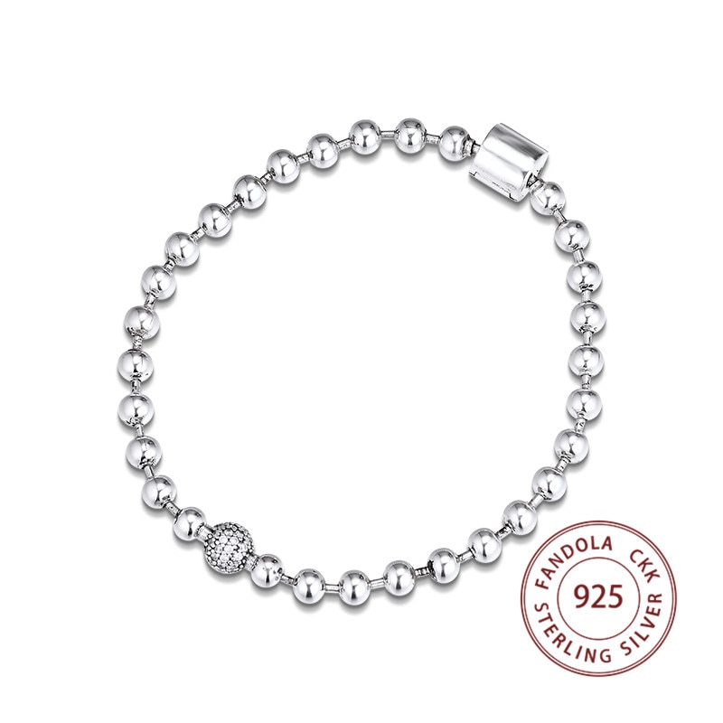 100%  925 sterlingsølv armbånd femme perler & bane armbånd armbånd til kvinder smykker pulseira accesorios mujer