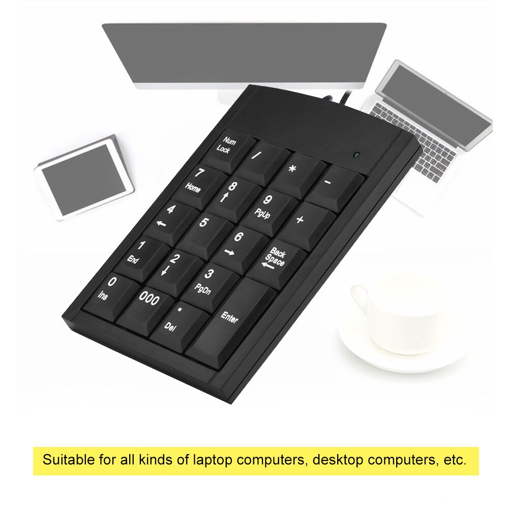 Draagbare mini usb numeriek toetsenbord numeriek toetsenbord 19 toetsen digitaal toetsenbord numeriek toetsenbord voor boekhouding kassier laptop notebook tablets