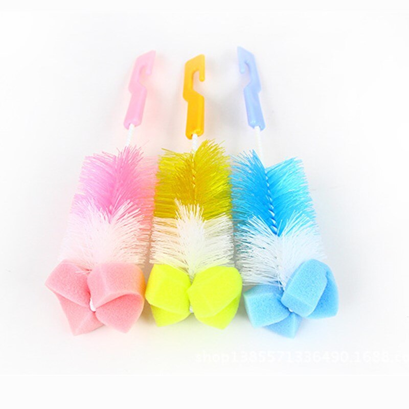 2pc a garrafa de bebê escova de lavagem garrafa de garrafa de mamilo ferramenta de limpeza de esponja kit de produtos para bebê por atacado copos de escova de lavagem