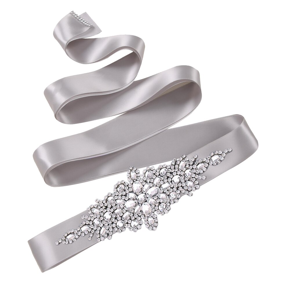 TOPQUEEN S01 Luxus frauen Gürtel Hochzeit Gürtel Zubehör Braut Brautjungfer Braut Schärpen Gürtel Für Abend Party Abendkleid Kleid: grau Schleife