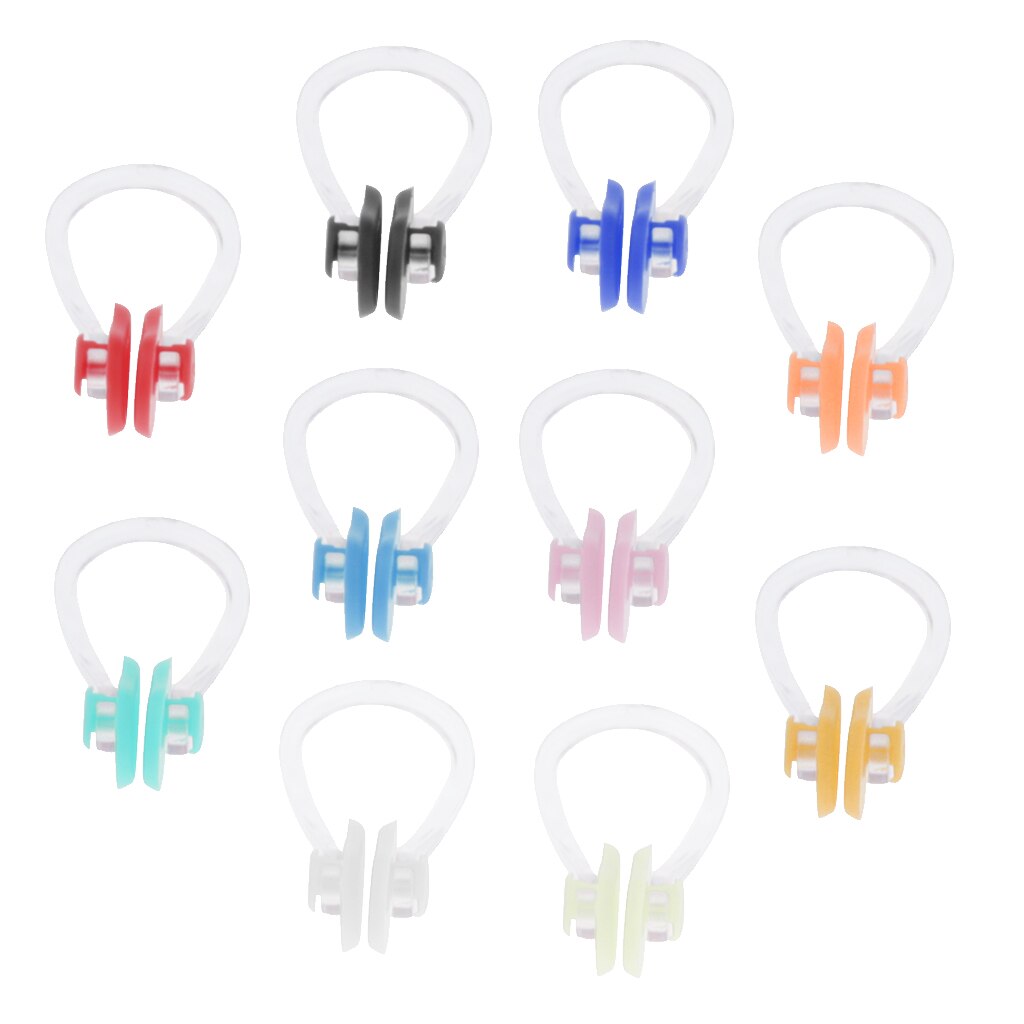 Set mit  of 10 wasserdichten nasenclips zum schwimmen für erwachsene, männer, frauen, kinder, jungen und mädchen