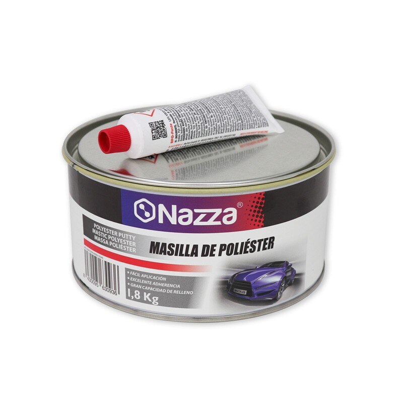 NAZZA Oficial Masilla de Poliéster para Carrocería, Con o Sin Fibra de Vidrio, Reparación de Daños, Desperfectos y Arañazos