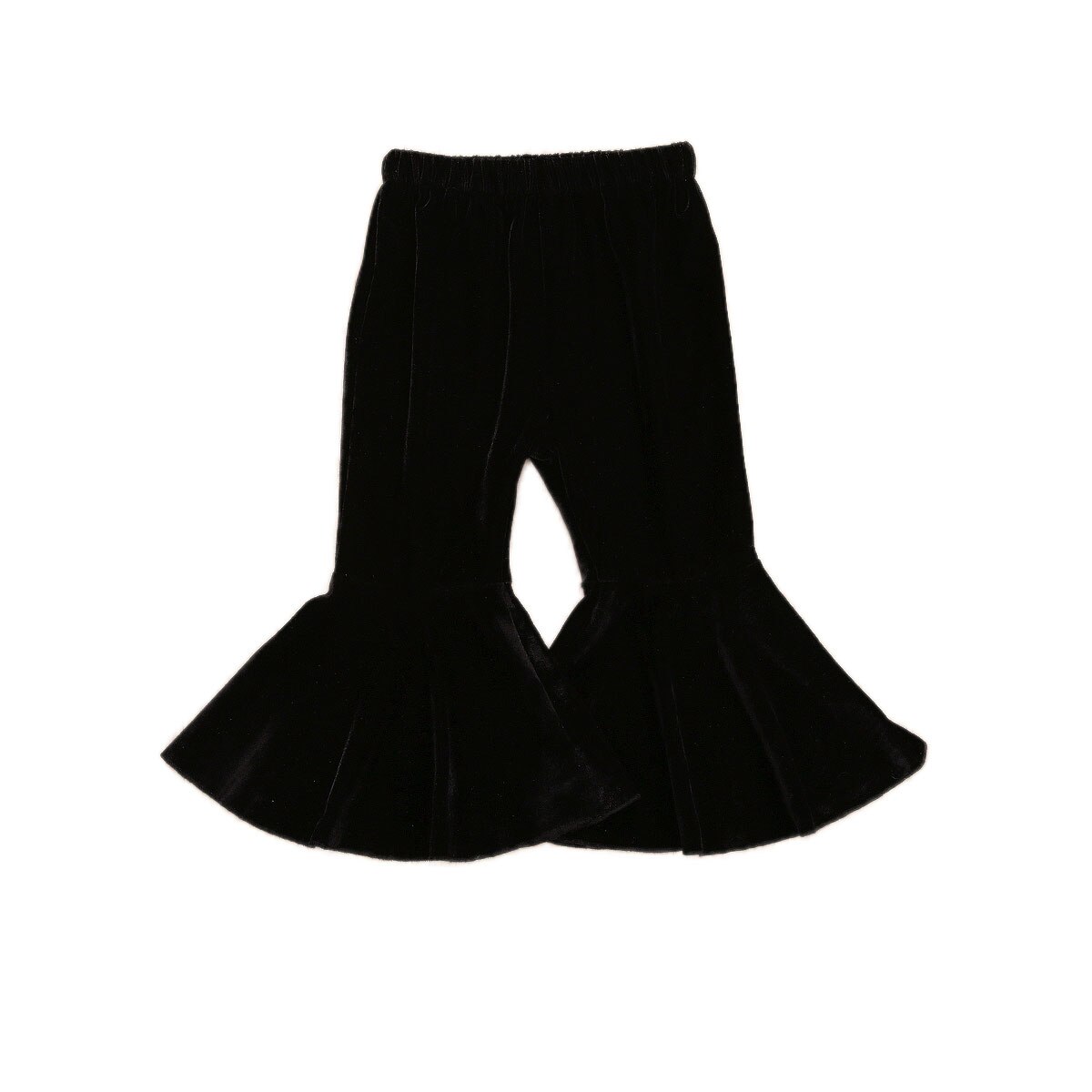 0-6y børn efterår flare bukser 5 farver fløjl solid småbørn børn baby piger lange bukser boot cut bukser mærke: Sort / 4-5 år