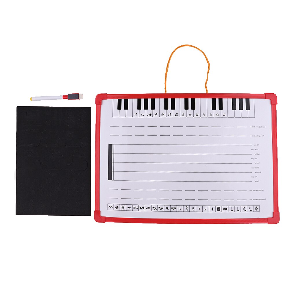 Music Notation Whiteboard DIY Erase Board with Music Staff Magnet Educational Tool 35x25cm