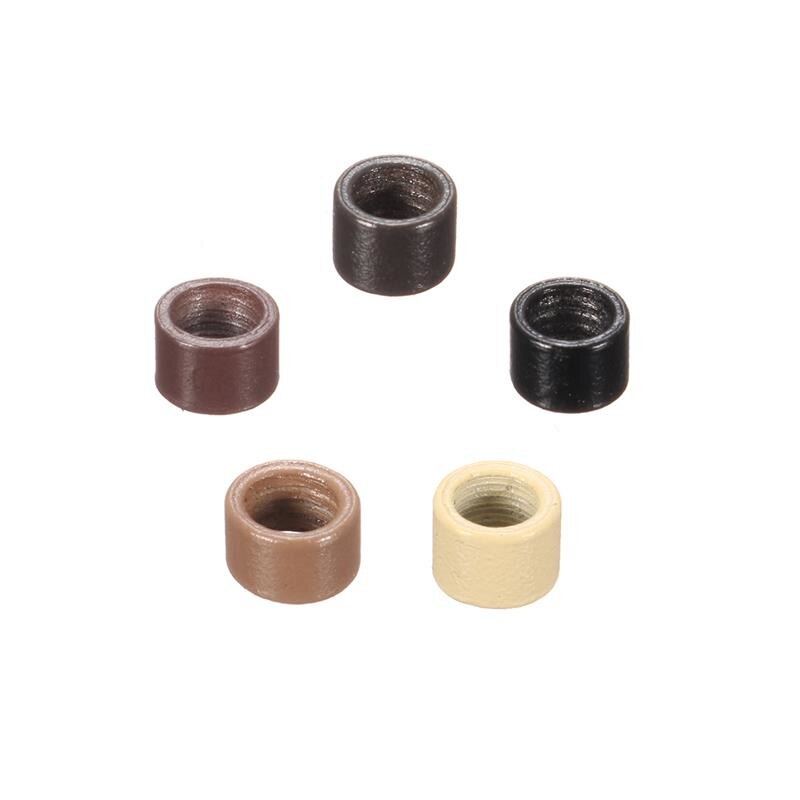 500 Stck 5,0mm * 3,0mm Microring con Vite Silikon Mikro Ringe/perlen Für Haar Erweiterungen 5 Farben Optional Haar Erweiterungen Werkzeuge